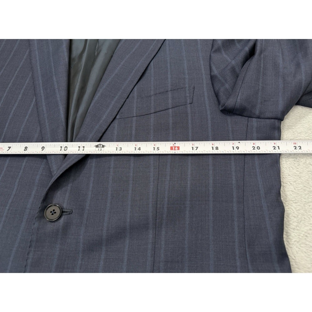 Isaia Napoli Blazer Mens 42R Blue Pinstripes Wool Super 150s Suit Coat Jacket - Picture 10 of 12